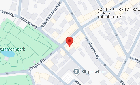 Karte unseres Büros in Frankfurt